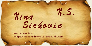Nina Sirković vizit kartica